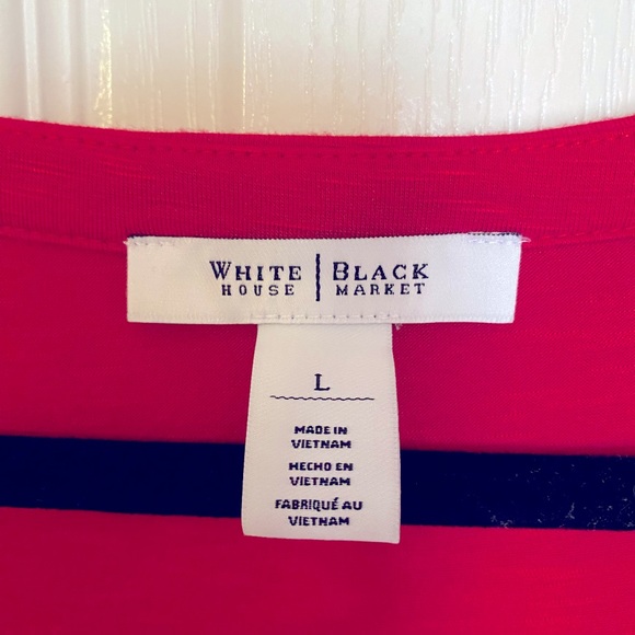 WHBM V-Neck 3 quarter length sleeve, Bright Red w/3 real buttons. Size Large - Picture 3 of 8